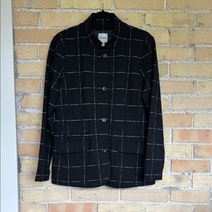 NIC & ZOE Black Checkered Knit Ava Blazer